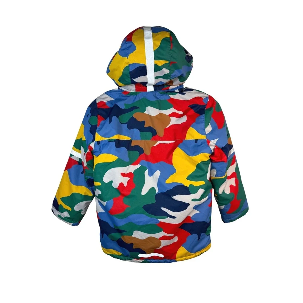 Boden Kids Multicolor Camo Ski Jacket Fleece Lined Winter Coat Size 6-7Y 122cm